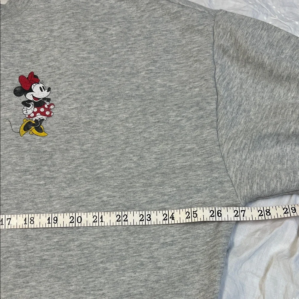 Disney Gap X Pullover Gray Sweatshirt with Minnie Mouse Large Winter Warmth - Picture 2 of 8